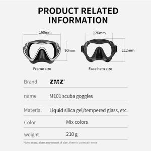 Nearsighted Single Lens Scuba Diving Mask Goggles For Glasses
