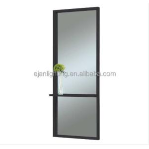 Cheap Wood Framed Bathroom Backlit Full Length Mirror With LED Concealed Light And Clock for sale