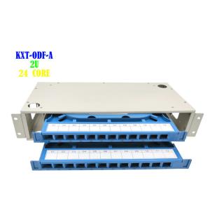 FTTB Rack Fiber Patch Panel , Terminal 2U 24 Way Cat6 Patch Panel Splice Tray