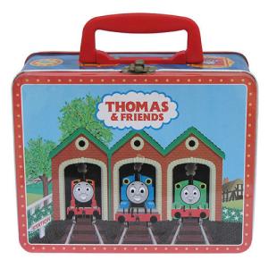 Thomas Lunch Tin Box Vintage Metal Lunch Boxes with Plastic Handle Empty Tin