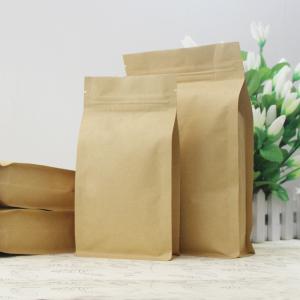 Flat Bottom Kraft Paper Zipper Resealable Dog Food Bag