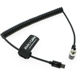 PD USB-C Type-C to Lock DC 12V Coiled Power Cable for Blackmagic Video Assist|