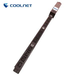 Black 48-bit Output Power Distribution Unit for Server Rack Network and Data