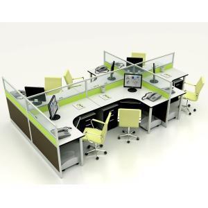 Modular Partition 120 Degree Office Workstation Table For 3 - 8 Seaters