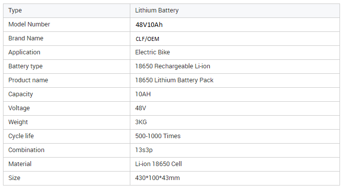 Customized Electric Bike Lithium Battery 36V 48V Multiple Protection 18650 battery cell LiFePO4 NCM OEM
