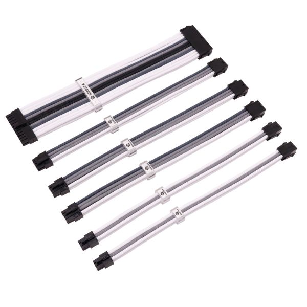 Quality Computer Cable Sleeved Extension Cords Kits 24pin*1 4+4Pin*1 6+2 Pin*2 6pin*2 ATX Power Supply  Extension Cables  reels Socket wholesale