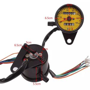 OEM LED Backlight Dual Odometer Motorcycle Meter 0-140KM/H Vintage Tachometer