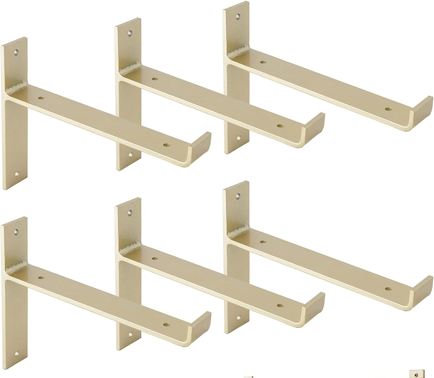 Industrial Metal Shelf Support with Lip for Wooden Boards Heavy Duty T Brackets 6inch