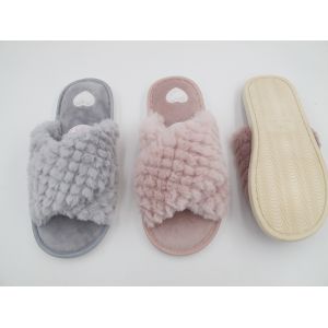 OEM Color Womens House Slippers Open Toe Styles With Different Trims