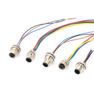 M12 Series Circular Connector Male Plug 5pin rear screw Panel mounting M16*1.5