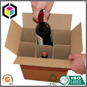 Wholesale Plain Brown Corrugated Cardboard Wine Packaging Carton Box with Dividers Insert