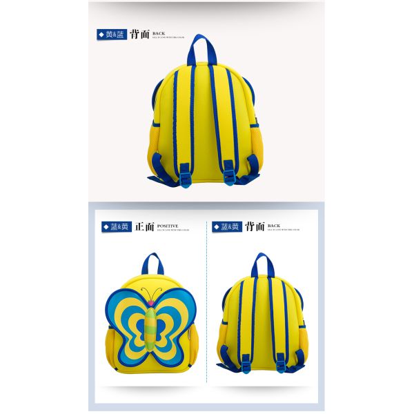 Soft Material Butterfly Kids Toddler Backpack For Preschool Adjustable Straps