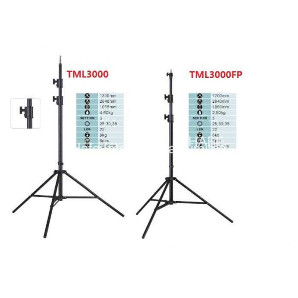 Air Damped Studio Photography Light Tripod Stand Aluminum Folded with Flexible Leg