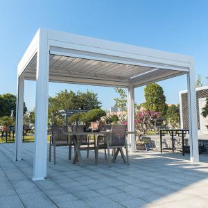 China 4x4m Gazebo Canopy Louver Flip Aluminium Louvered Pergola With Retractable Roof on sale