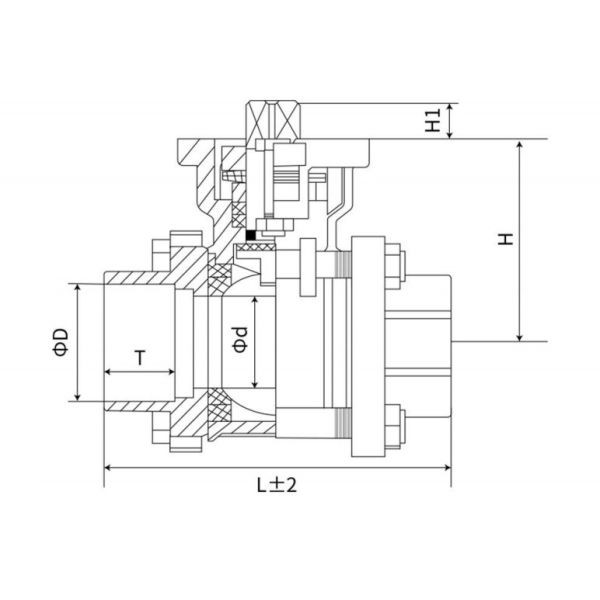 High Quality 2&quot; Pneumatic 3PC Thread Stainless Steel Ball Valve