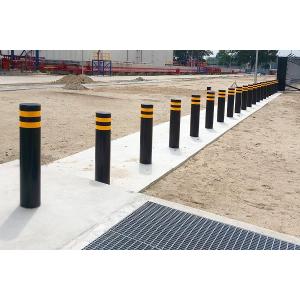 Roadway Safety Remote Control Parking Bollards Yellow Powder Pipe Cast 1000mm