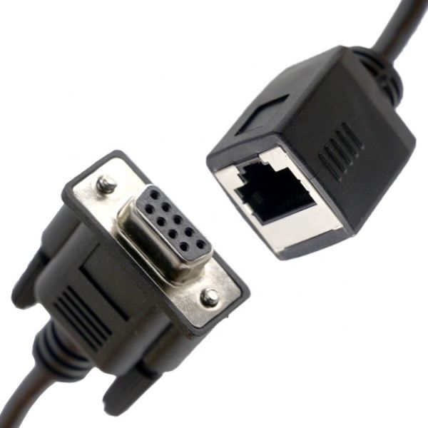 Quality DB9 Female RS232 Serial To RJ45 Female Socket  Cable wholesale