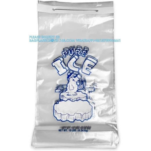 Quality 10 Lb Wicketed Ice Bags With Twist Ties For Ice Machine Strong Plastic 10 Lb Ice Bags With Metal Wicket 1000 Count wholesale