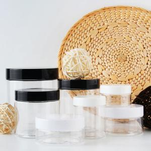 8 Oz Pet Plastic Jars Cosmetic Cream Jar Container With Transparent White Black