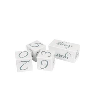 Wooden Baby Milestone Blocks Set of 6 with Canvas Bag Packing