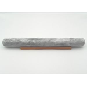 Grey Solid Marble Rolling Pin 39 x 4cm Moisture Resistant With Wood Base