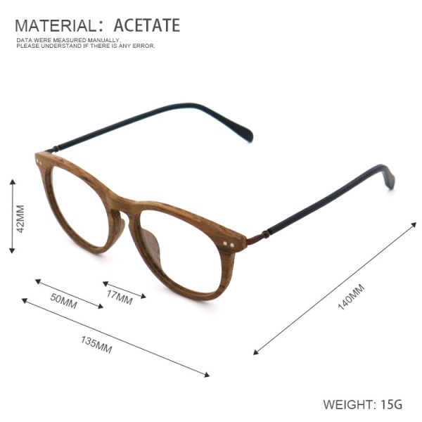 Latest Styles Wood Grain Acetate Optical Glasses Frame MR 6114