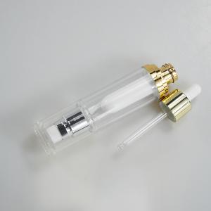 Customized Liquid Foundation Double Tube Dropper Bottle with Acrylic Collar