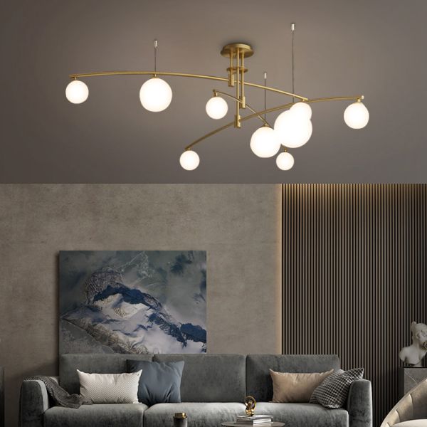 Postmodern glass chandelier Nordic led ceiling chandelier creative magic bean long chandelier (WH-MI-285)