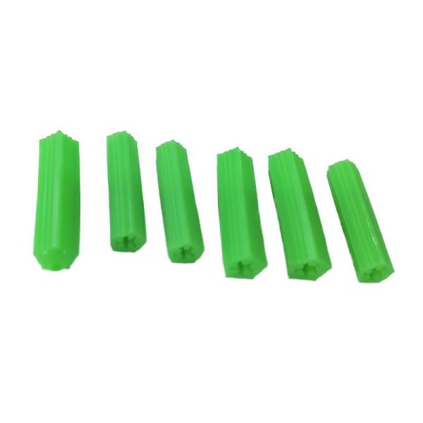 12mm Plastic Plug Anchors Green Impact Resistance