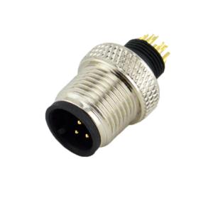 M12 Circular Male To Female Connector RJ45 4 / 8Pin A D X Code Right Angle