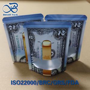 Custom Printed USD Dollar Pattern 3-Side Seal Child Resistant Bags - ASTM