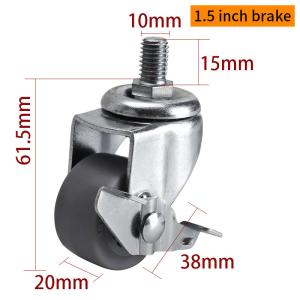 30kg Mini Caster Wheels 1.5 Swivel Casters With Brake 2615S-53