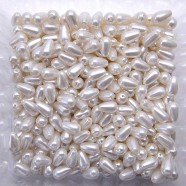 Quality High Quality ABS Plastic Bead 6mmx10mm Drop Imitation Pearl for  DIY Handiwork wholesale