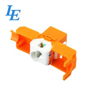Orange Cat6a Keystone Jack , CE Approved Utp Keystone Jack Long Lifespan