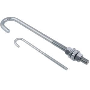 M4 M16 Carbon steel L & J Hook Bolt with nut washer Class4.8 grade 8.8 Zinc