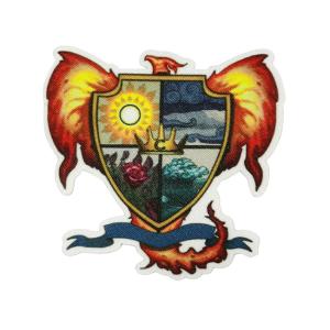 Heat Cut Border Polyester Fabric Patches , Iron On Cloth Patches