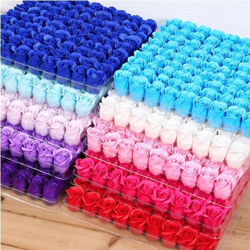 Quality 3-Layer Rose Soap Flower for Valentine's Day Wedding Christmas 5cm Diameter 6cm Height No Bottom Couple Gift Simulation Flower wholesale