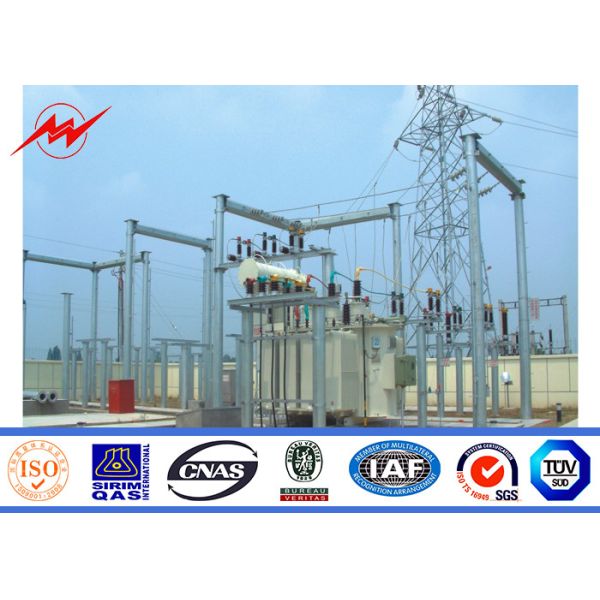 High Voltage Galvanized Steel Poles Electric Transformer Substation Structure