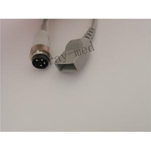 4 Pin stockert Utah IBP Blood Pressure Cable TPU Material With 4.0mm Diameter