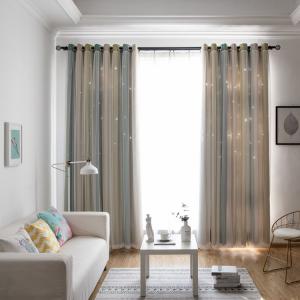 Blackout Polyester Shower Curtains Self Embroidered Insulated