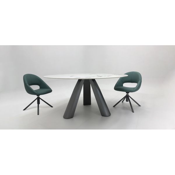 Foshan Furniture Modern Rectangular Italian Luxury Marble Dining Table Set 6