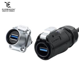 Outdoor PBT Plastic LP24 1.5A USB3.0 Plug and Socket Data Connector with Dust