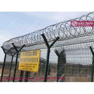 Cheap HESLY Airport Perimeter Fence | Concertina Razor Wire | 3m high | Y-shaped Post | HeslyFence China Factory for sale