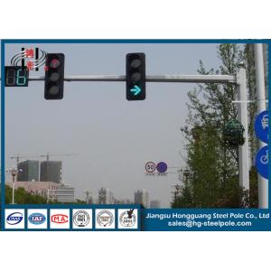RAL Powder Coating Telescopic Traffic Lighting Post Single Arms For Crossing