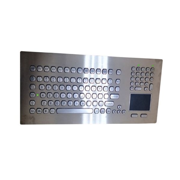Quality 3 LEDs 104 Keys Panel Mount Keyboard For Machine Control Optional Trackball wholesale