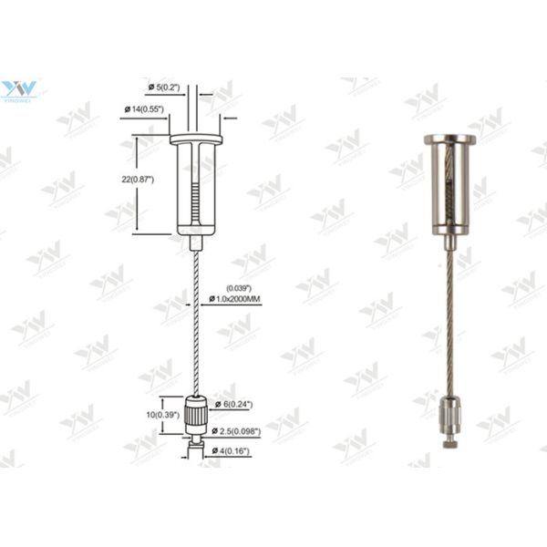 Quality Height Adjustable LED Panel Suspension Kit / Wire Hanging System For Shopfitters wholesale