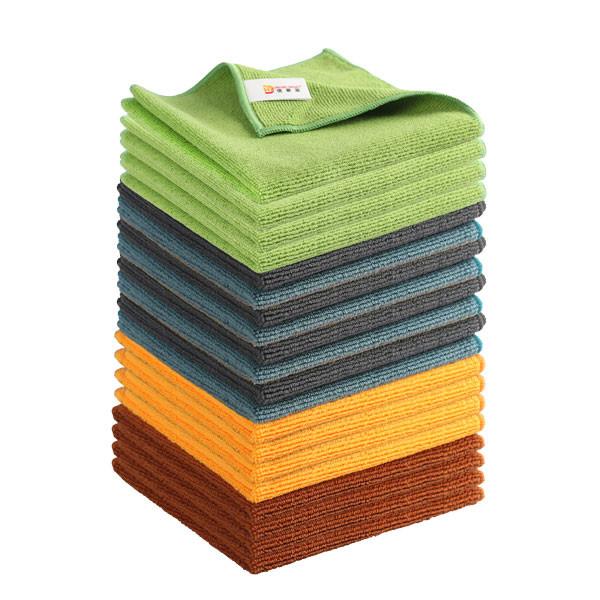 Quality 20 Pack Cleaning Rag custom Microfiber window Cleaning Cloth with 5 Color Assorted 13.8"X13.8" wholesale