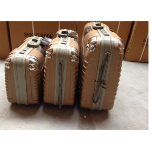 Popular ABS Material 3 Piece Suitcase Set Waterproof With 2 Big Spinner Wheels