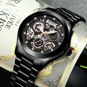 Good Luster Stainless Steel Mechanical Watch With High Hardness Table Mirror