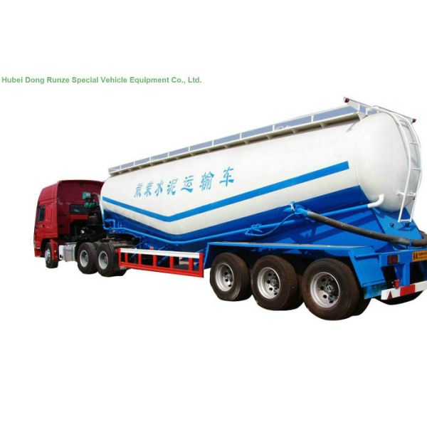 Quality V Type Cement Hauling Trailers With Diesel Engine For Dry Powder Meterial 60 - 65 M3 wholesale